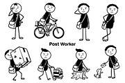 postman box delivery bundle set, an Object Illustration by foxndeer (Thumbnail 3 of 3)