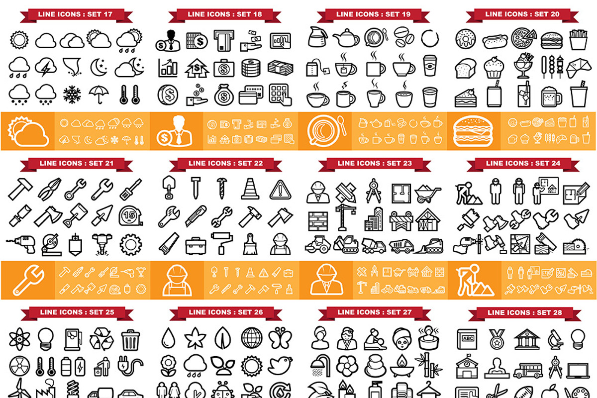 Mega set of 720 icons ( EPS. + PNG.) preview 3