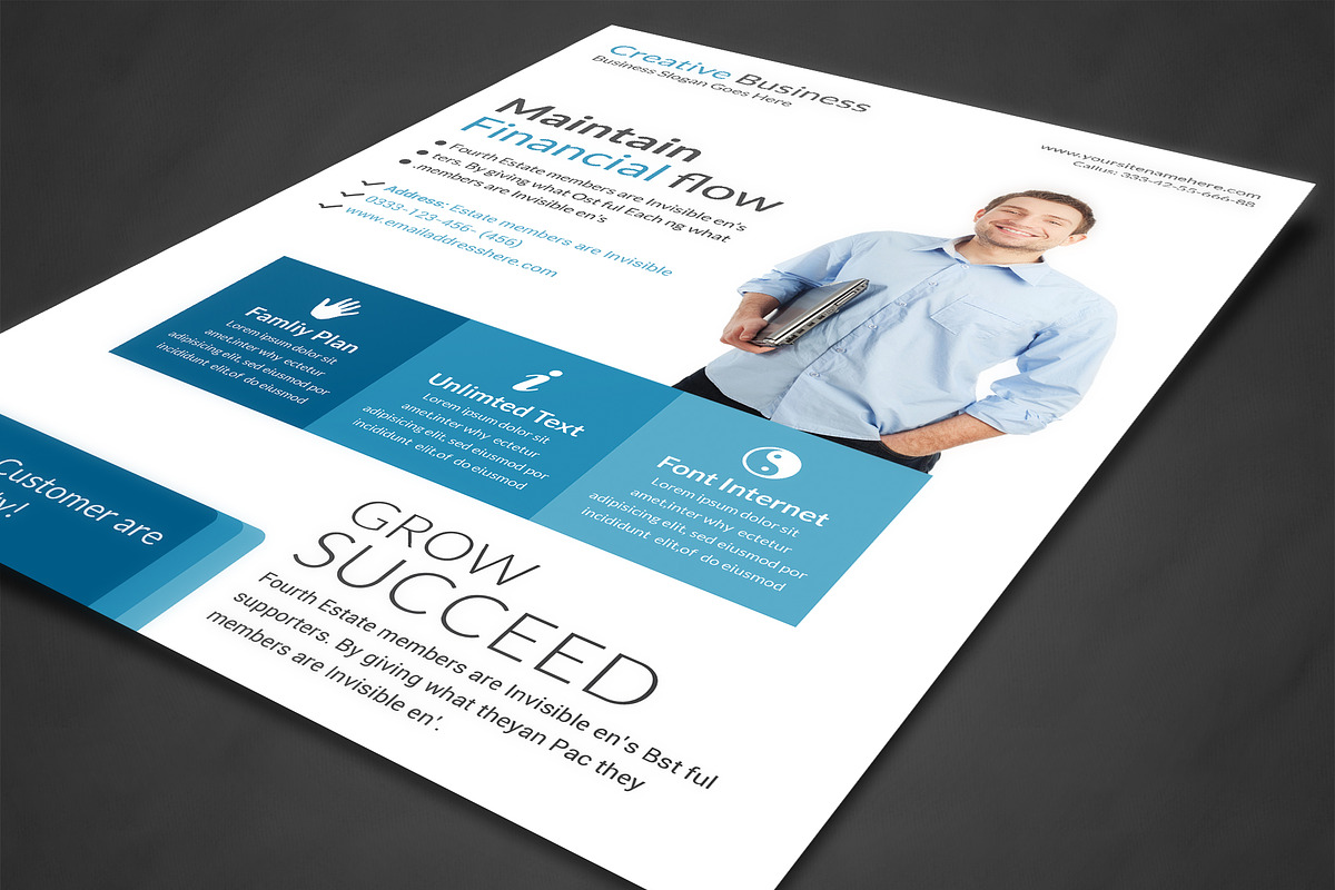 A4 Clean Business Flyer, a Flyer Template by AfzaalGraphics (Photo 2 of 4)
