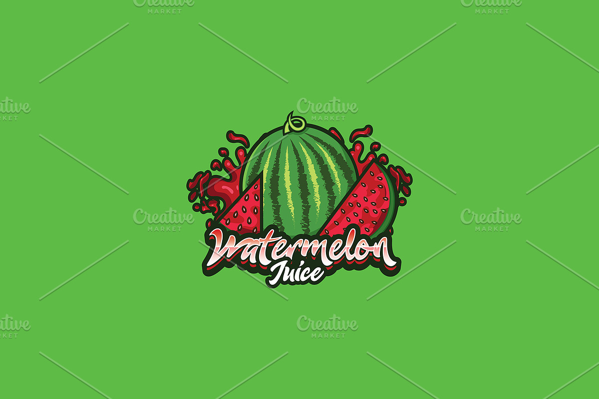 Watermelon Mascot Logo Template, a Branding & Logo Template by HasnainGFX (Photo 2 of 3)