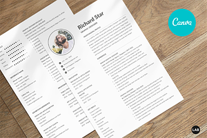 Resume CV Template Canva, Profession