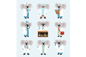 Koala doctor. Nursery, therapist and, a Healthcare Illustration by LadadikArt
