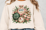 Preppy Merry Christmas Ornament PNG, a Seasonal Illustration by Canvas Craft (Thumbnail 5 of 6)