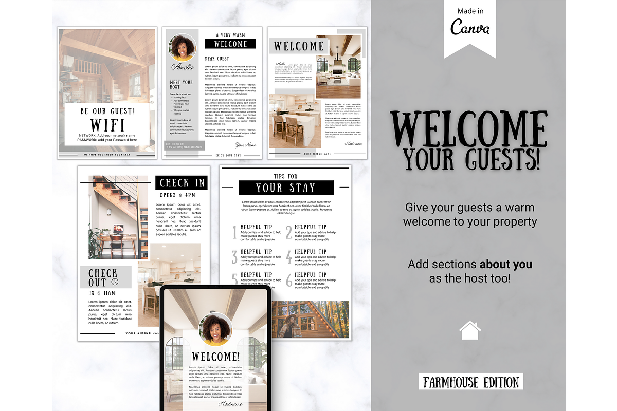 Airbnb Welcome Book Template 35pgs, a Poster Template by Templatables (Photo 3 of 8)
