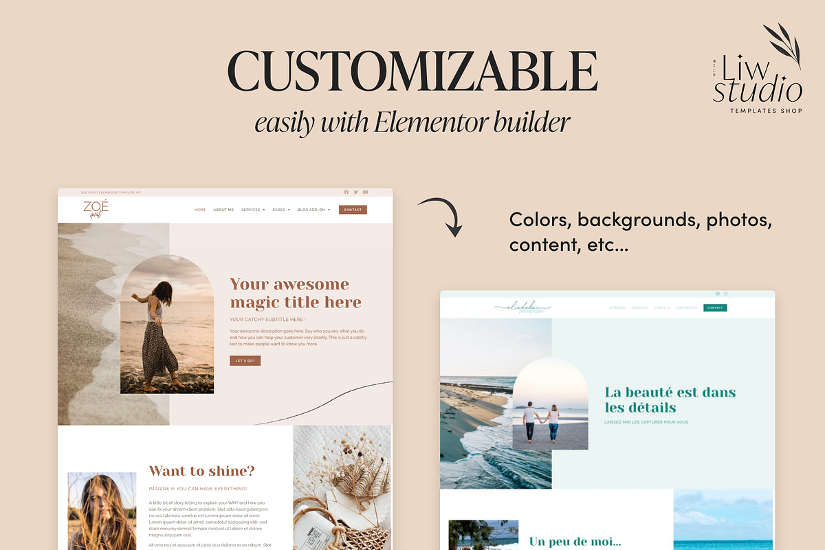 Boho WordPress Theme Elementor, a WordPress Template by Liw studio (Photo 7 of 9)
