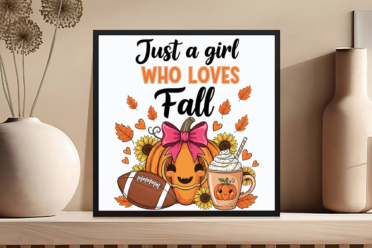 Just a Girl Who Loves Fall Png,, an Illustration by DreamCafeArt (Photo 4 of 7)