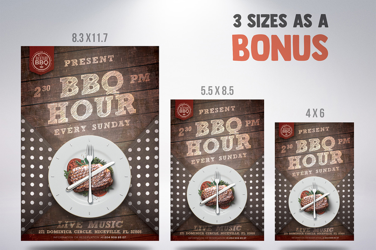 3 BBQ Flyers Bundle, a Flyer Template by CREATIVE DUDE (Photo 3 of 4)