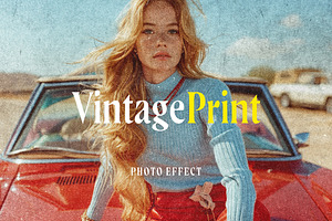 Vintage Noise Print Photo Effect