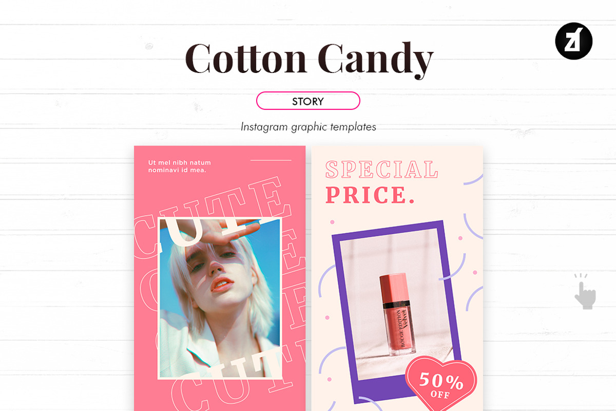 Cotton candy social media templates, a Social Media Template by Chanut is industries (Photo 5 of 8)