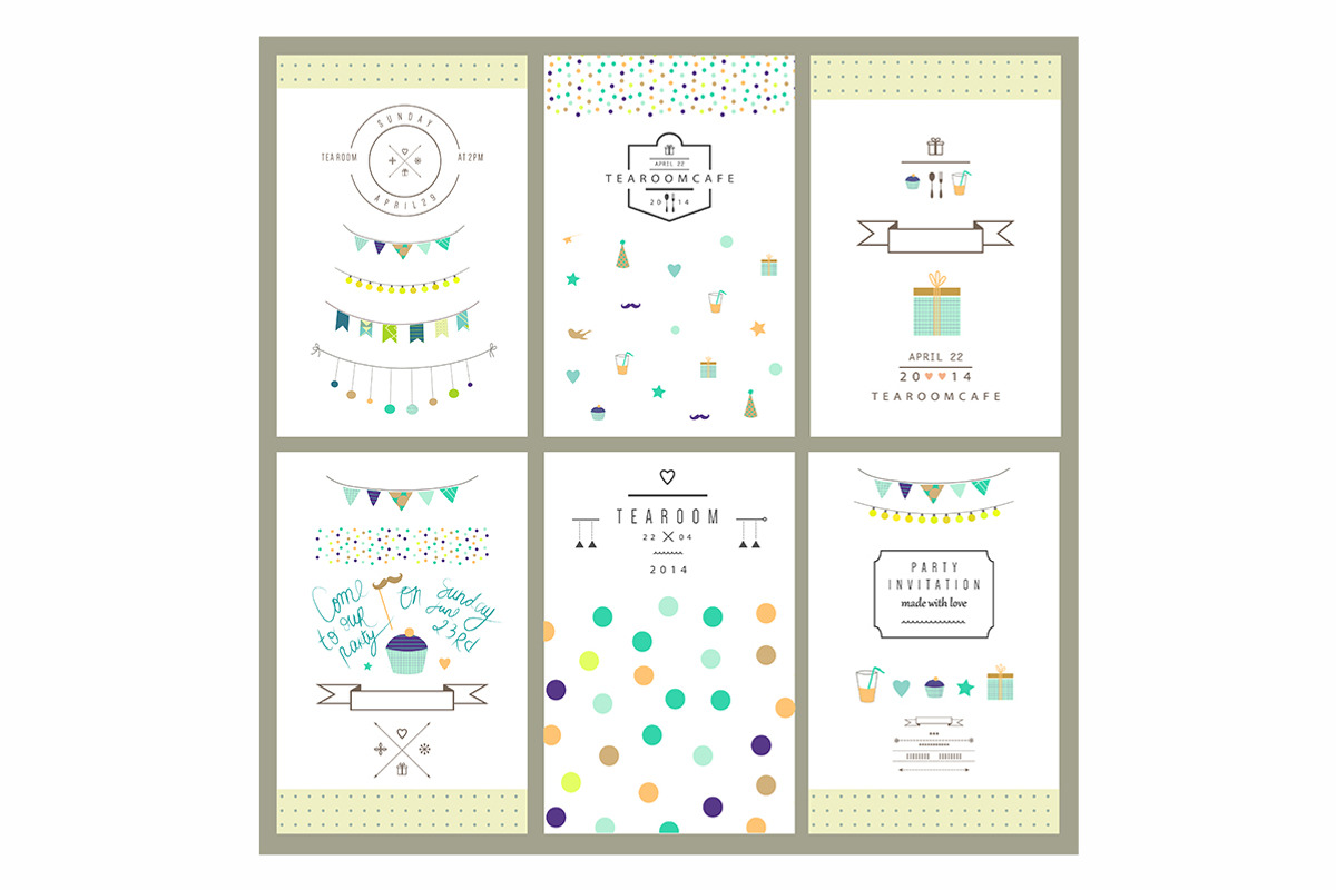 18 templates of invitations VECTOR, a Card Template by Lera Efremova (Photo 4 of 4)