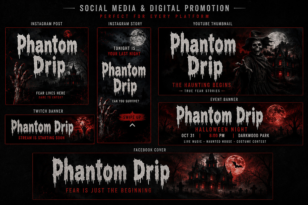 Phantom Drip – Horror Display Font, a Slab Serif Font by Wow Magic (Photo 2 of 5)