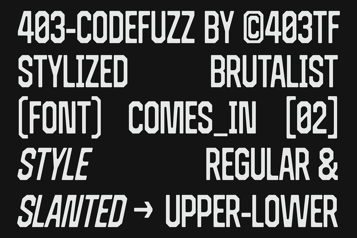 403 Code Fuzz, a Sans Serif Font by 403 Type Foundry (Photo 3 of 18)