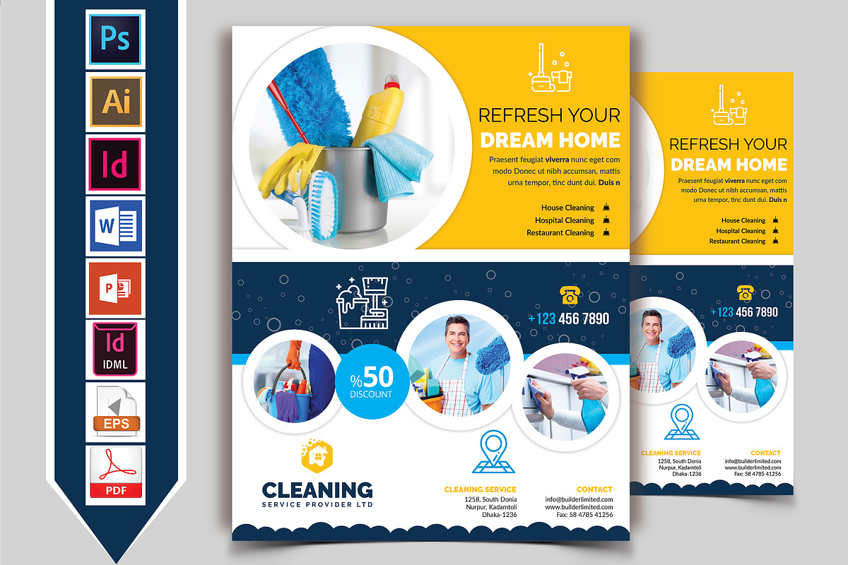 10 Cleaning Service Flyers Bundle, a Flyer Template by Imagine Design Studio (Photo 11 of 12)