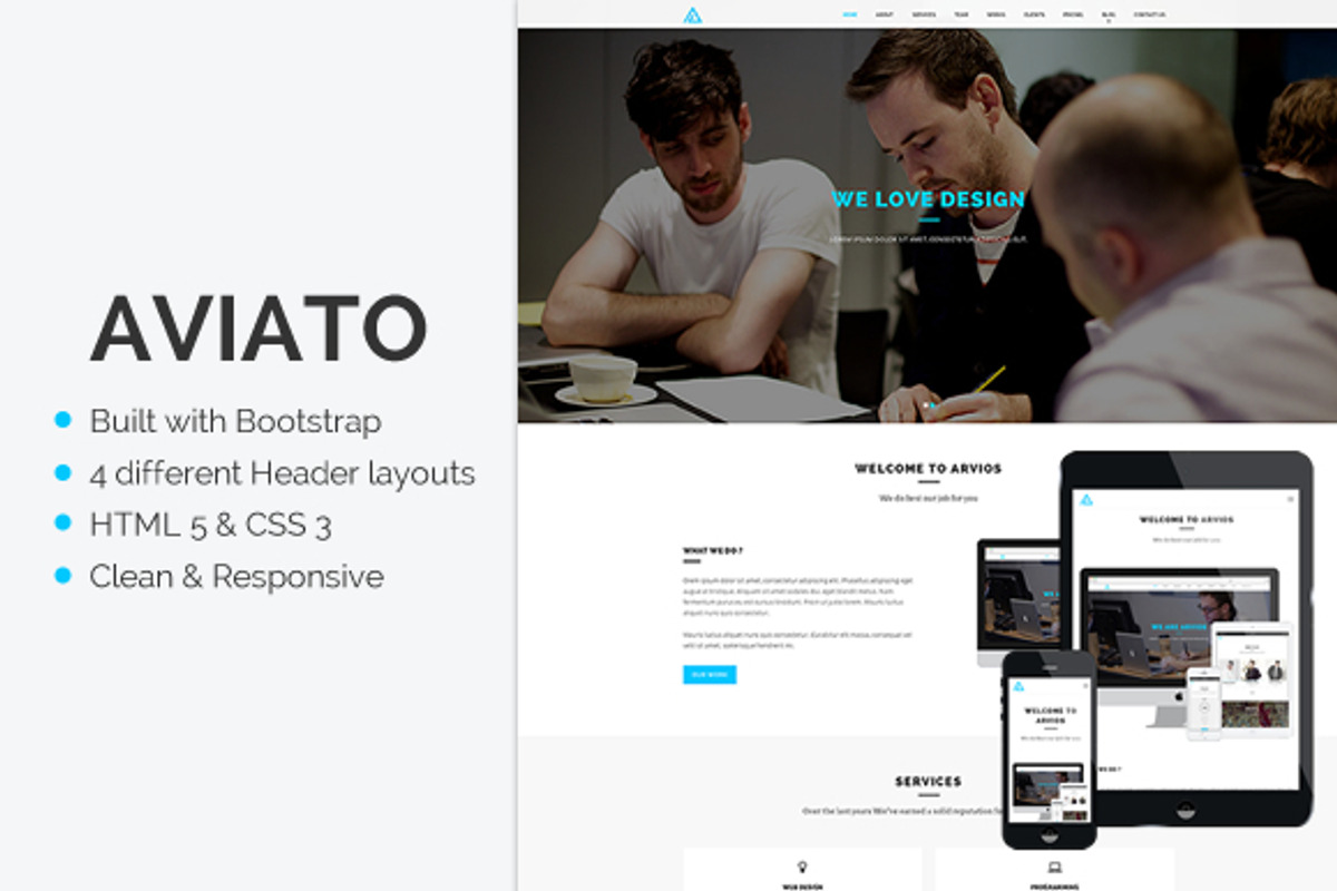 Aviato - Onepage HTML Template, a HTML Template by myshopkit