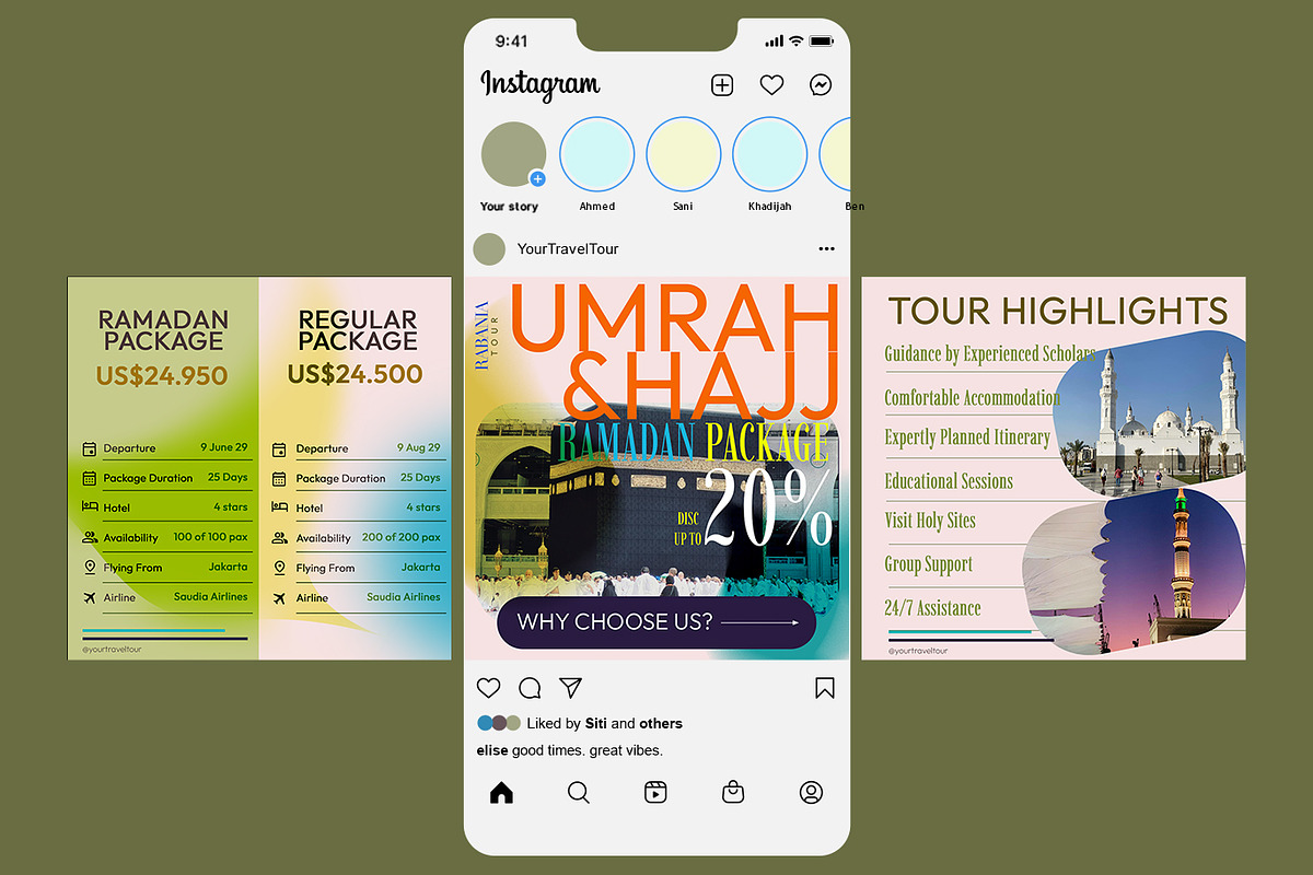 Umrah & Hajj Tour Instagram Post, a Social Media Template by BeadyLab (Photo 2 of 2)