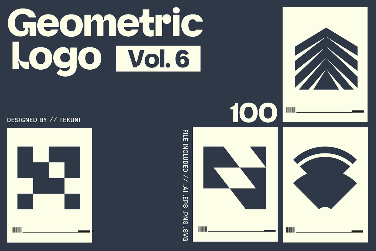Geometric Logo Template Vol 6, a Solid Icon by Tekuni (Photo 1 of 10)