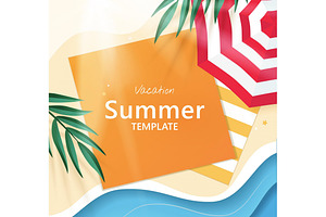 Beach Vacation Summer Template, a Social Media Template by TotallypicRF