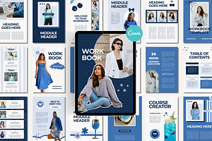 Blue Ebook Workbook Canva Template, a Marketing Template by Anna Design Studio