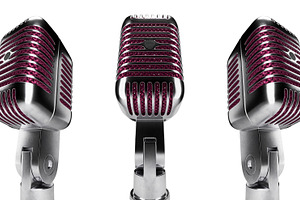 Pink Classic Vintage Microphone Set, an Arts & Entertainment Photo by Andy Dean Photography