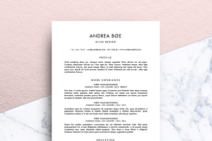 Minimalist Resume MS Word Andrea