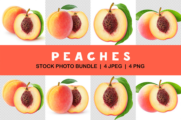 Cut peach fruits preview 7