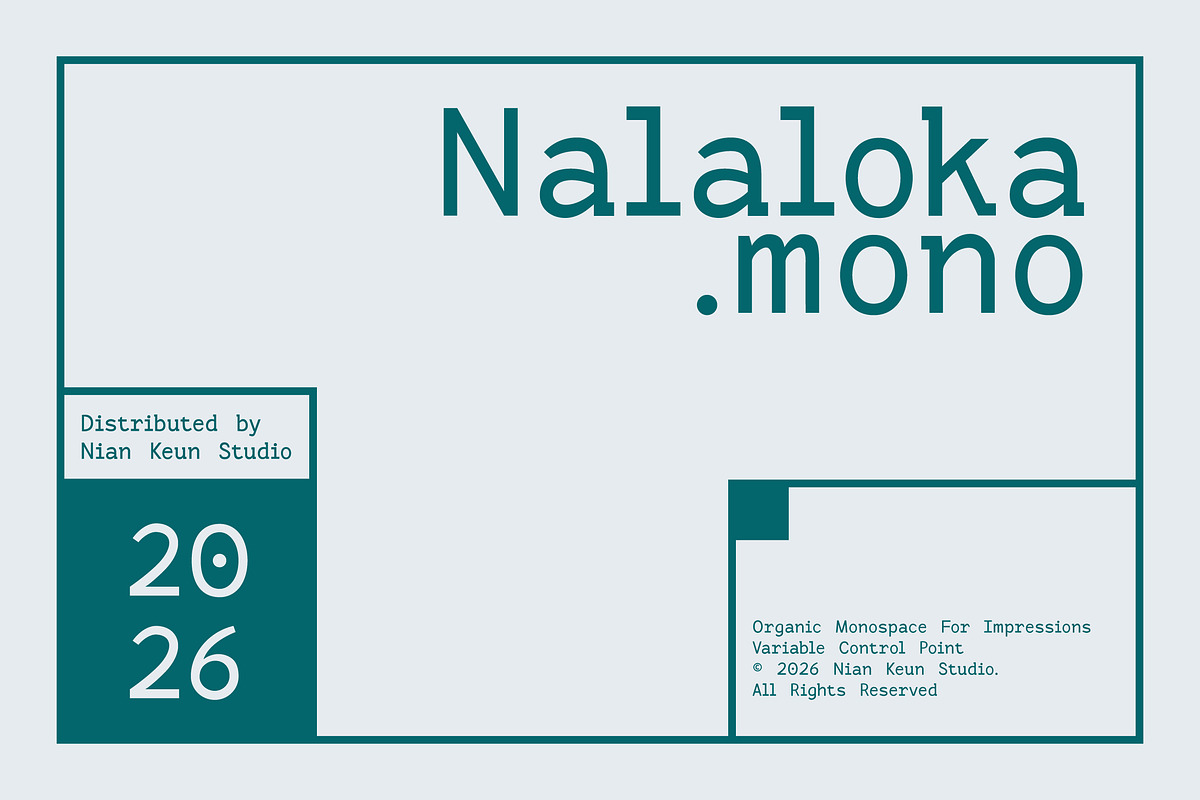 Nalaloka Mono, a Sans Serif Font by Nian Keun Studio (Photo 1 of 10)