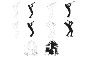 Musical Musician Figure Poses Set 1