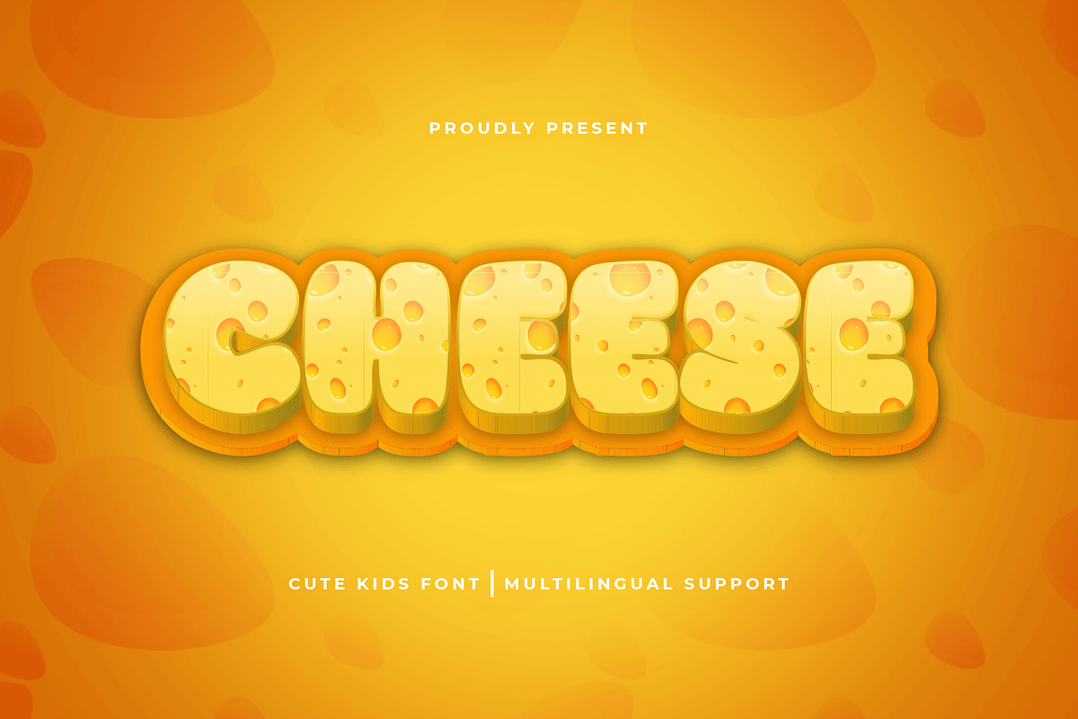 Cheese - Cute Kids Font, a Sans Serif Font by overlaytemplates (Photo 1 of 5)