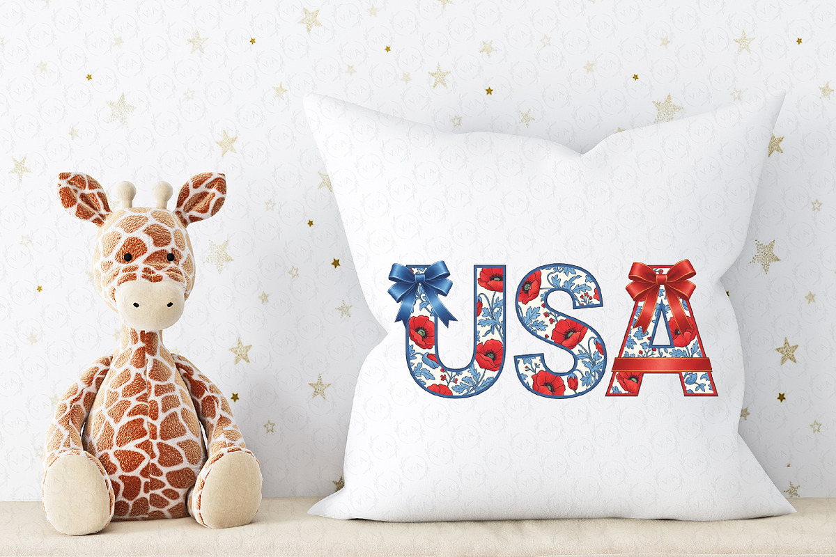 Floral Coquette USA PNG, an Illustration by Craft Nest (Photo 5 of 6)