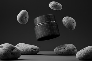 Cosmetic Jar Floating Mockups, a Mockup by Luuqas Design