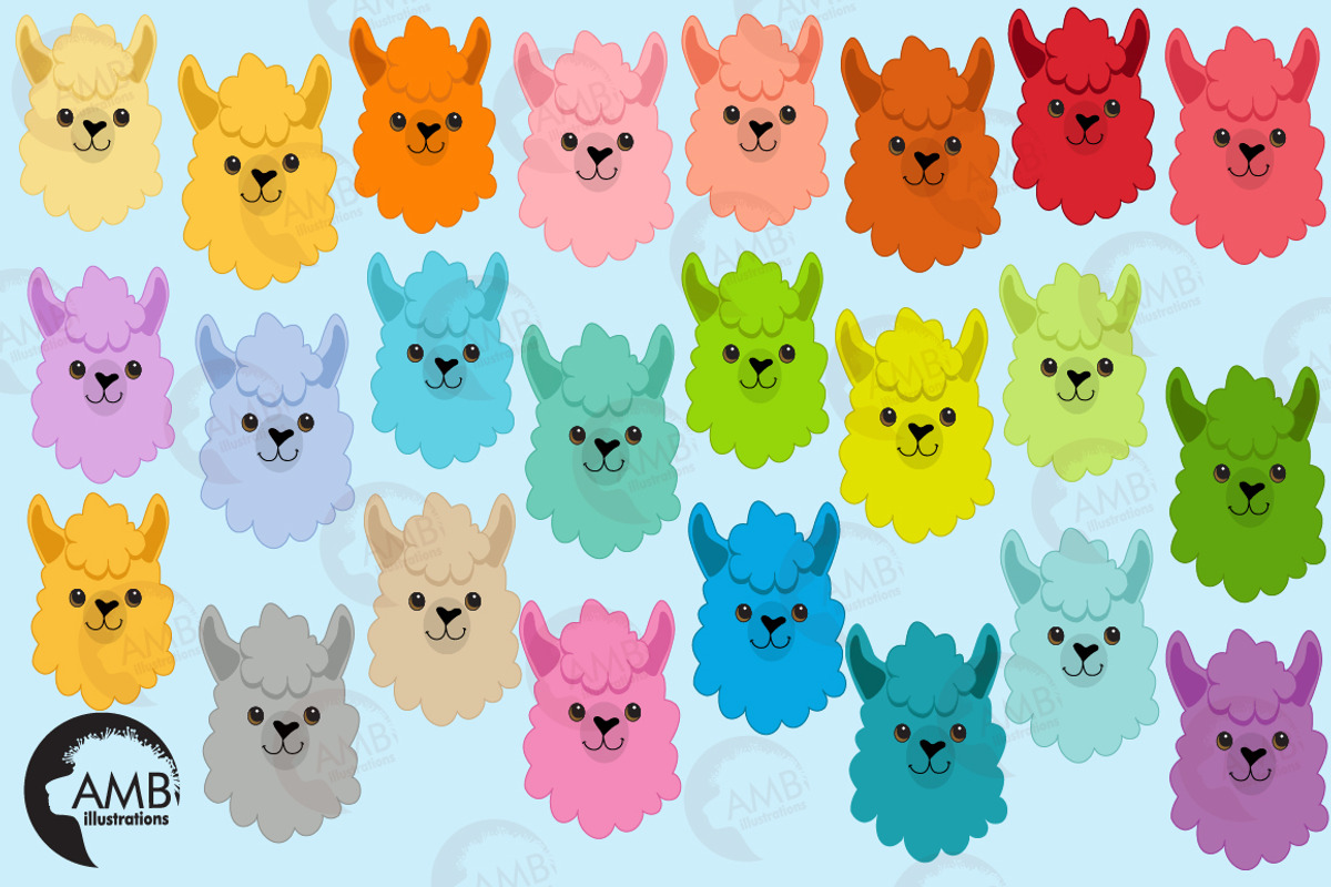 100 llamas clipart AMB-2100, an Illustration by AMBillustrations (Photo 5 of 8)