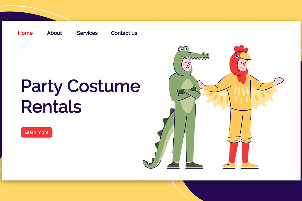 Party costume rental landing page, a Landing Page Template by IMG Visuals