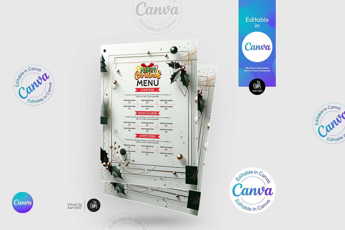Christmas Menu Flyer Template, a Flyer Template by Aam360 (Photo 3 of 3)