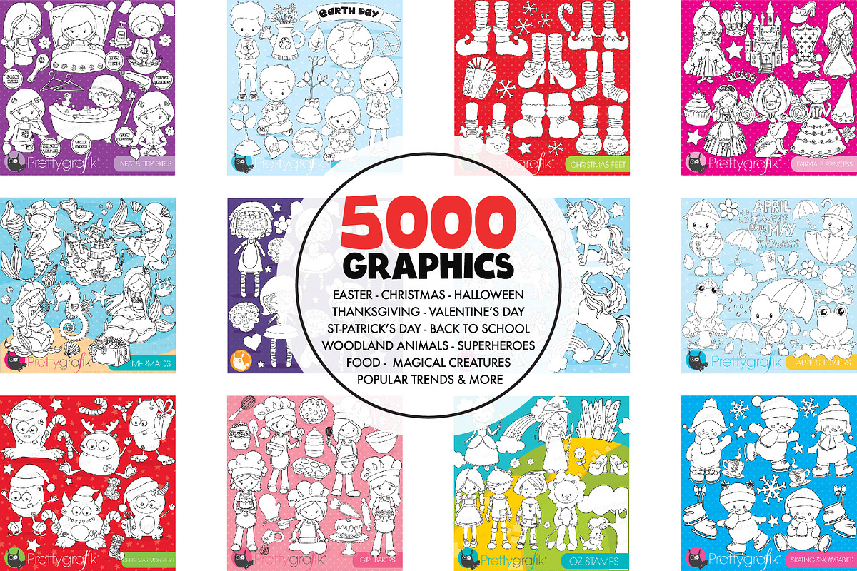 5000 in 1 - Black lines Mega Bundle, an Illustration by PrettyBundles (Photo 20 of 27)
