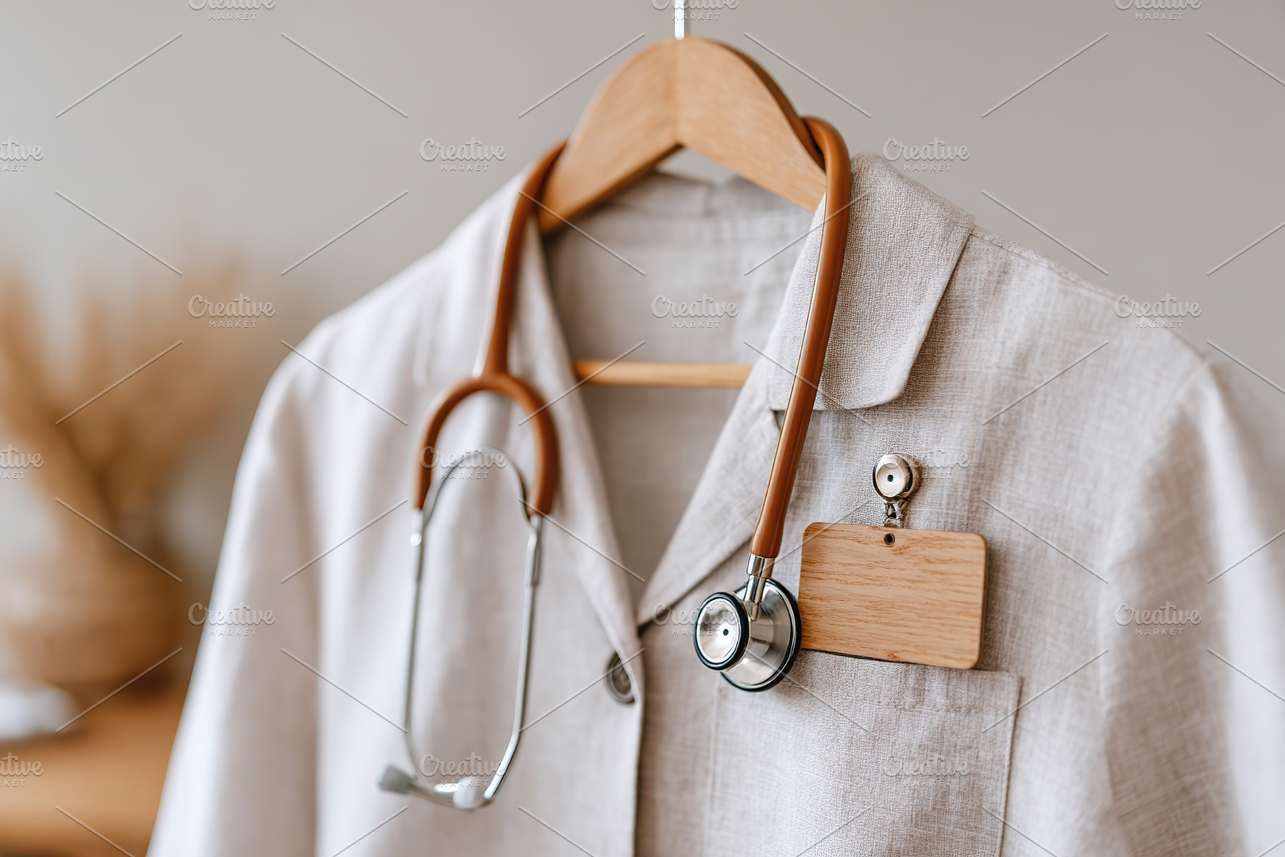 Professionals in white lab coats prepare for medical duties in a clinical envir, a Health & Medical Photo by AlyaAnd