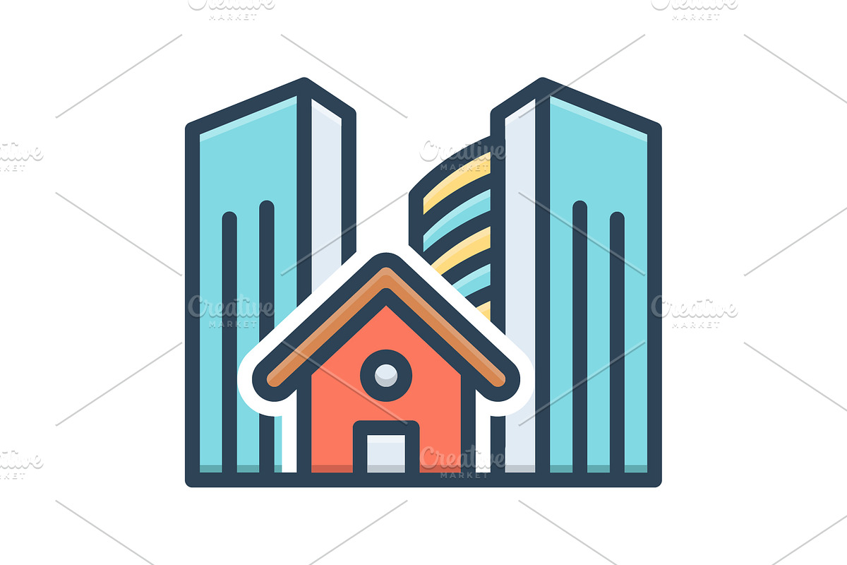 Estate residence color icon, a Duotone Icon by Creative priyanka
