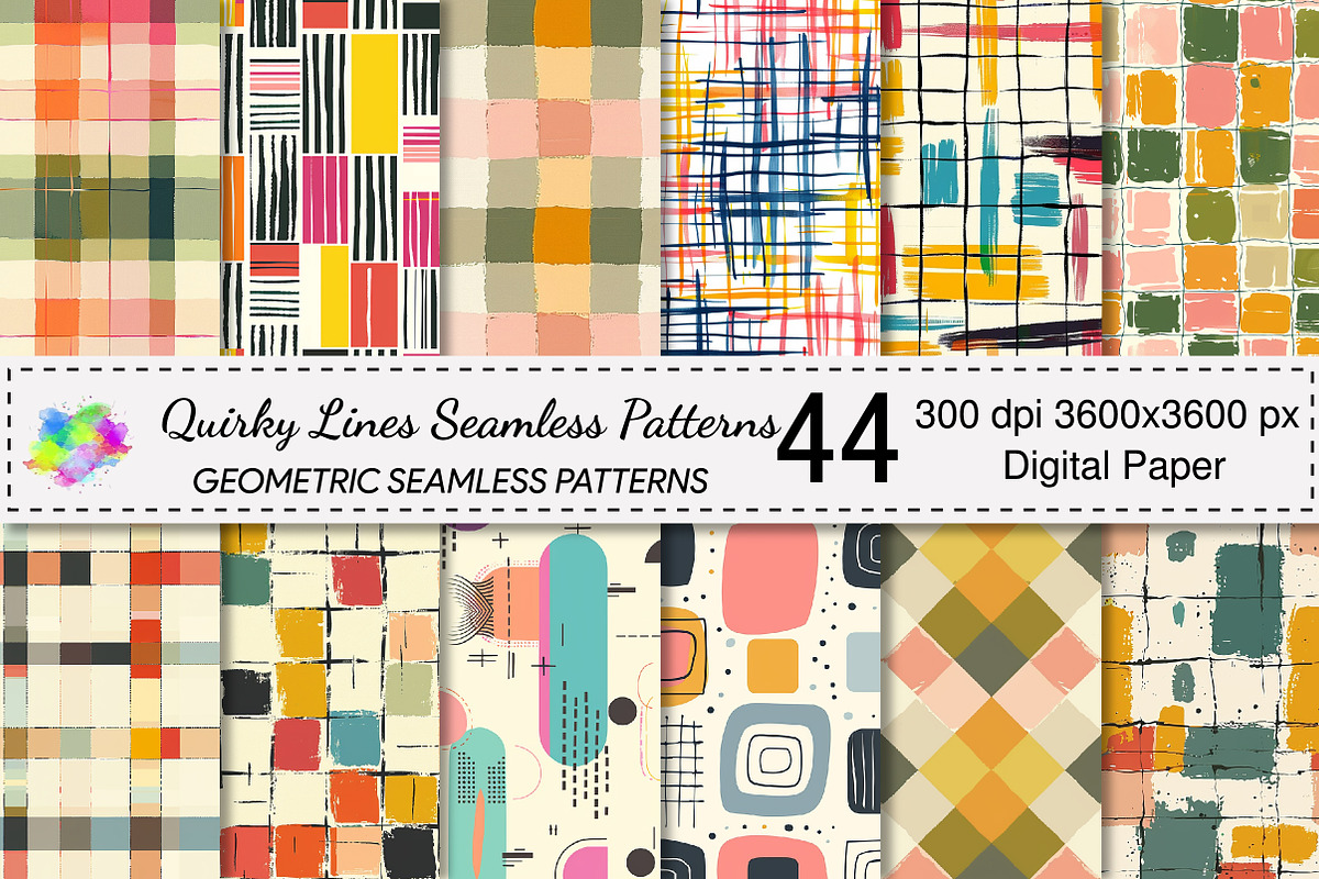 Quirky Lines Seamless Patterns, a Pattern Graphic by Canvas Craft (Photo 1 of 9)