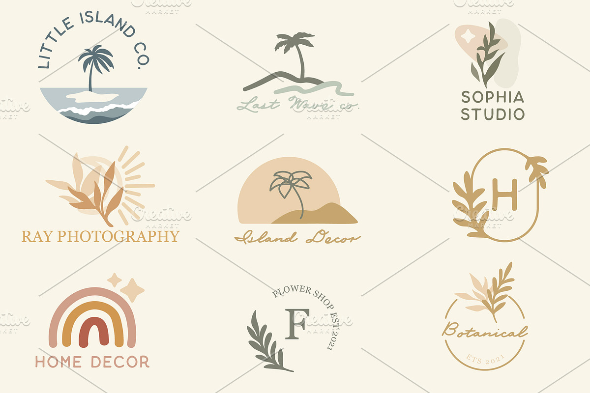 Boho Travel - 27 Logos & 45 Elements, a Work Illustration by Jake & Meg (Photo 4 of 7)
