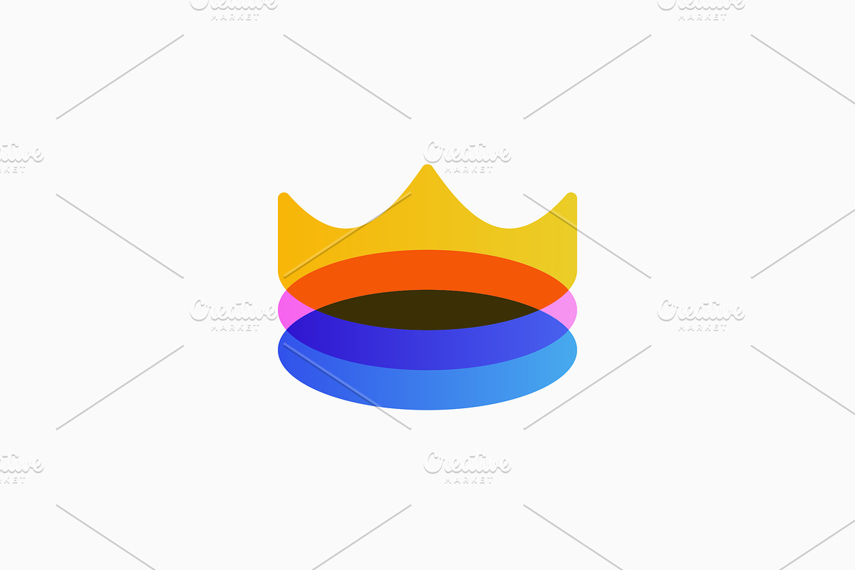 king crown colorful gradient logo, a Branding & Logo Template by VASTARD STUDIO