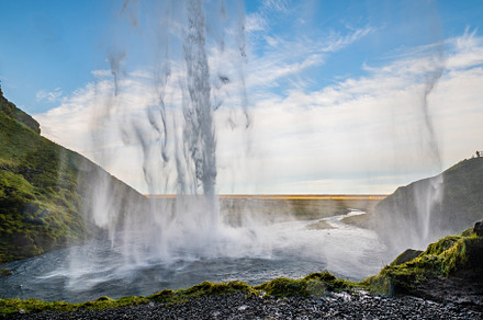 Picturesque waterfall Seljalandsfoss autumn view, southwest Icel, a Nature Photo by YuriyB