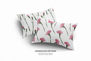 Pink carnation pattern set., a Pattern Graphic by OlyaGutArt (Thumbnail 6 of 7)