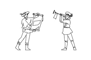 retro royal herald vector, a Person Illustration by pikepicture