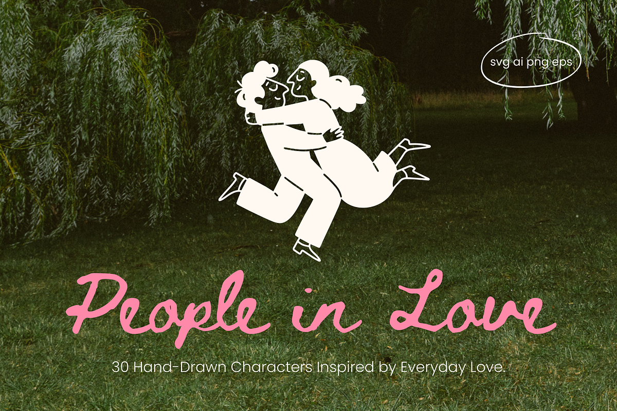 People in Love: Hand-Drawn Line Art, a Person Illustration by Veyla (Photo 1 of 12)