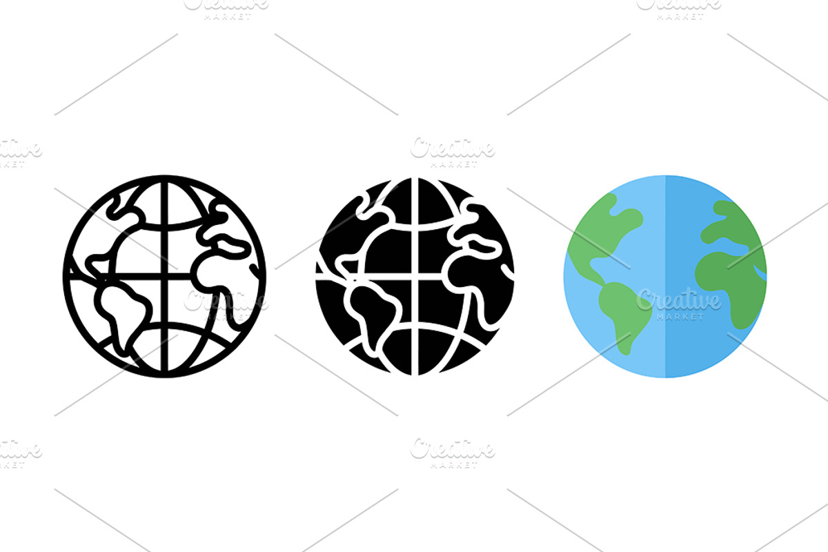 Stylized Globe Vector Icon Graphic, a Solid Icon by Artonix (Photo 2 of 2)