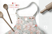 Red Cardinal Christmas - Mint, a Pattern Graphic by bhldesigns (Thumbnail 3 of 16)