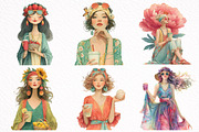 Whimsical Summer Girl Clipart, an Illustration by DreamArtGraphic (Thumbnail 4 of 8)