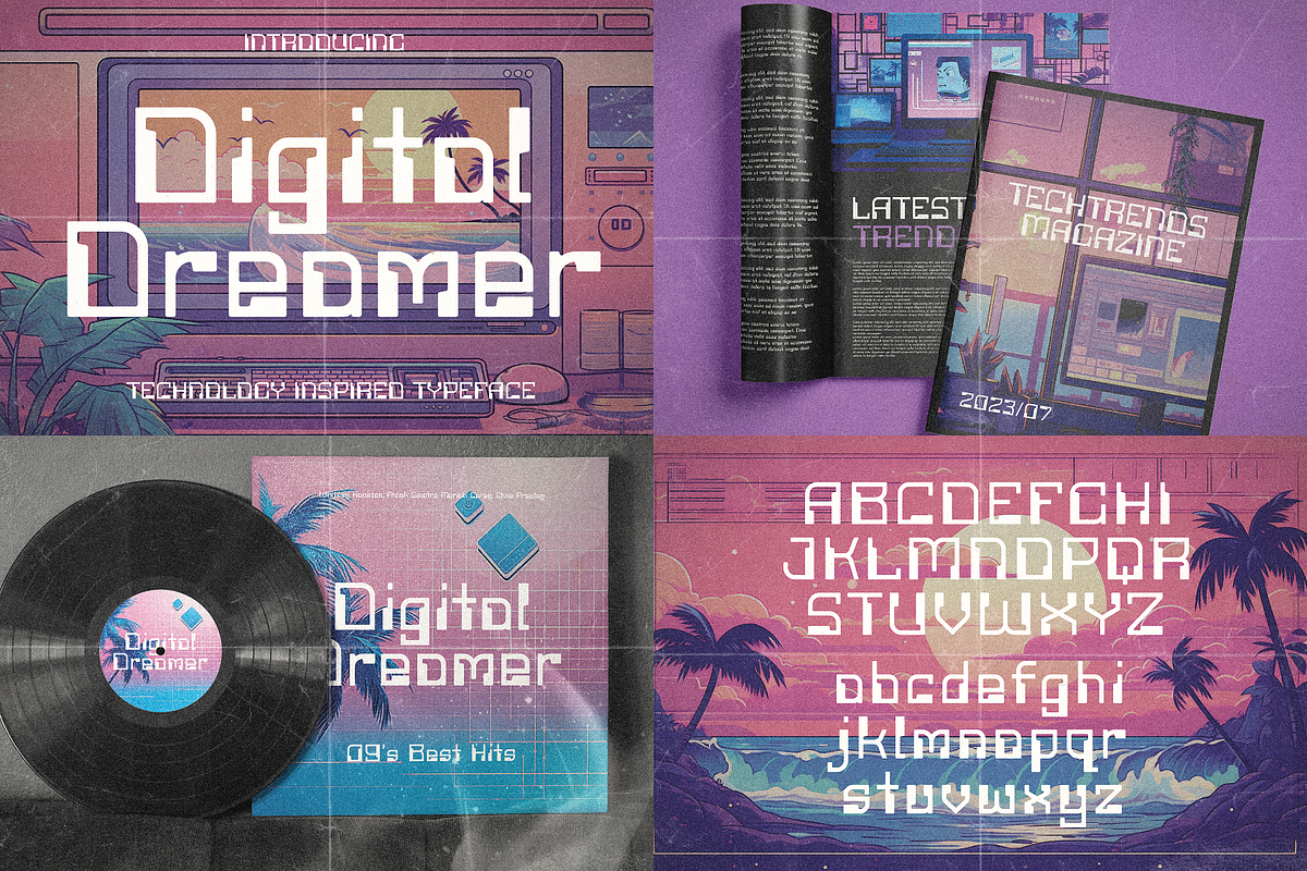 Futuristic Font Bundle - 93 Fonts!, a Sans Serif Font by HipFonts (Photo 6 of 13)