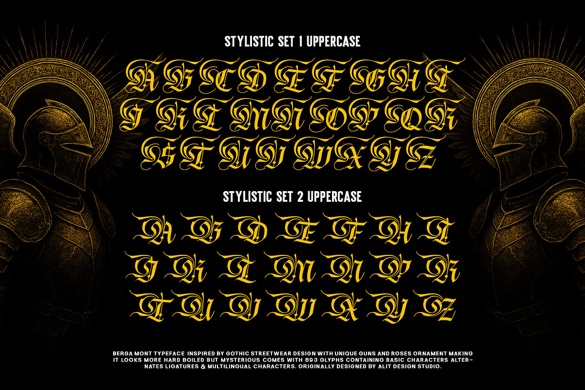 Berga Mont Typeface, a Blackletter Font by alit design (Photo 16 of 17)