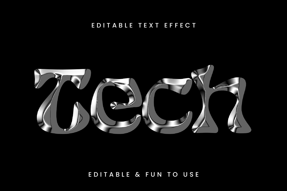 Glossy Liquid Chrome Text Effect