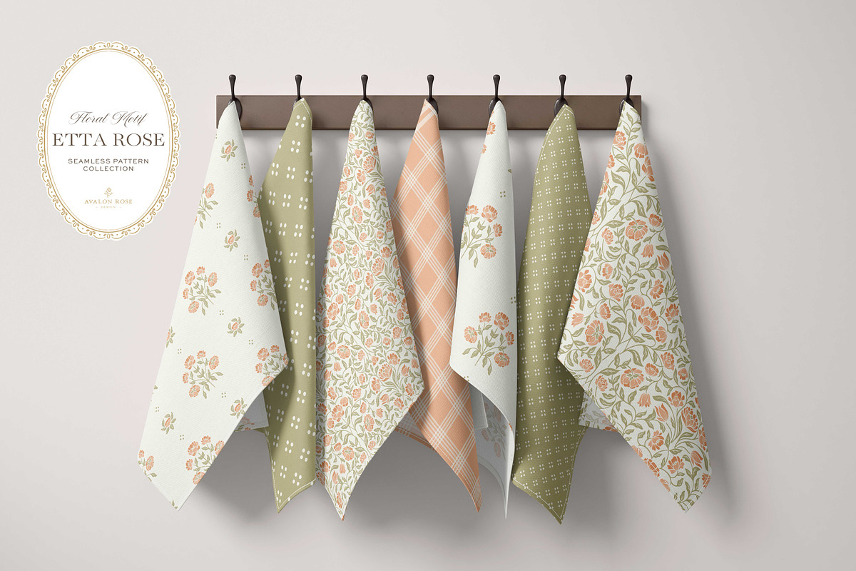 Vintage Peach Floral Print Patterns, a Pattern Graphic by Eclectic Anthology (Photo 7 of 14)